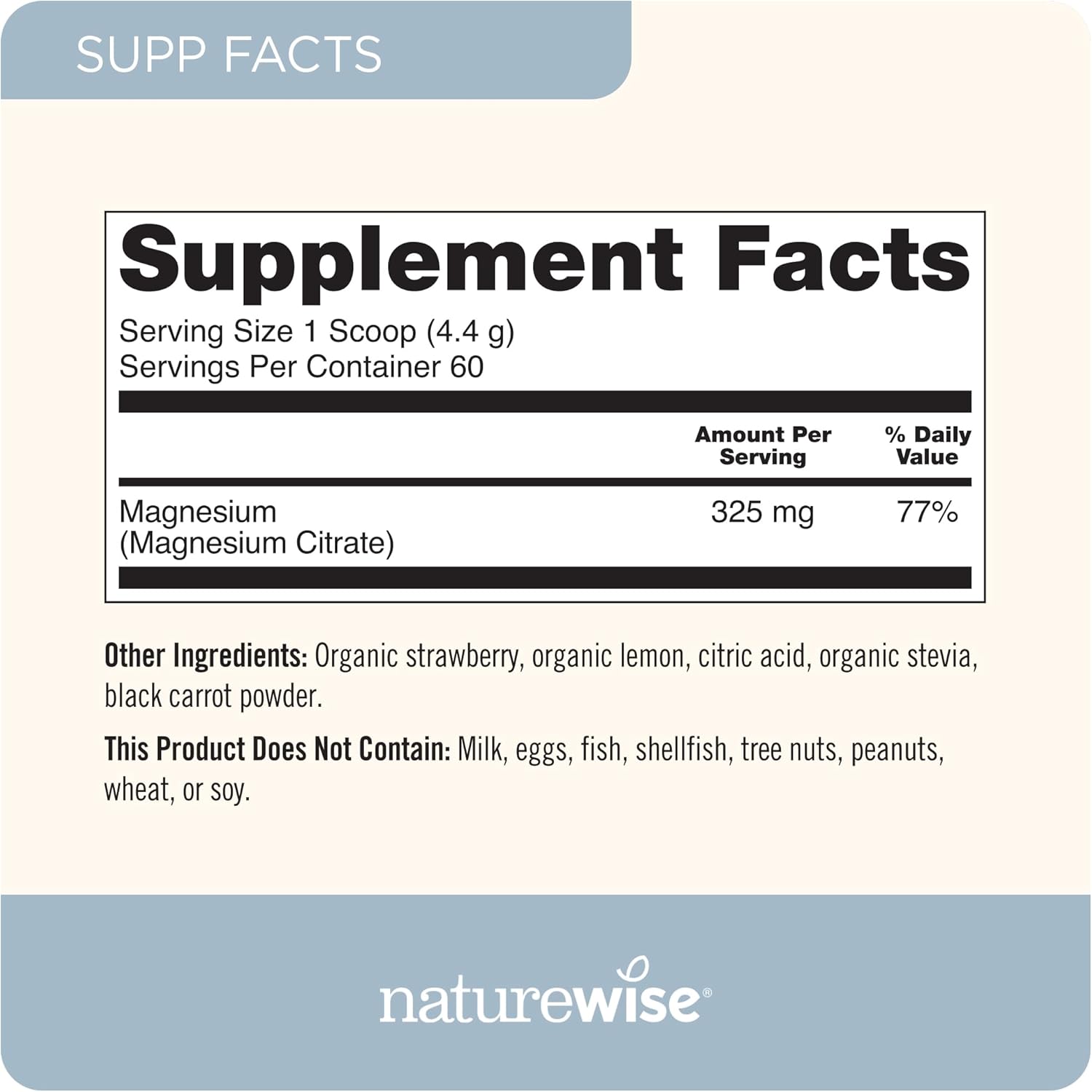 Organic Strawberry Lemonade Magnesium Citrate Powder for Sleep, Calm, Muscle & Bone Health - Non-GMO, Gluten-Free - 60 Servings