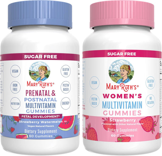 Organic Strawberry Prenatal Postnatal Multivitamin Gummies for Women - USDA Certified, Vegan, Gelatin-Free - Supports Breastfeeding, Beauty, & Immunity