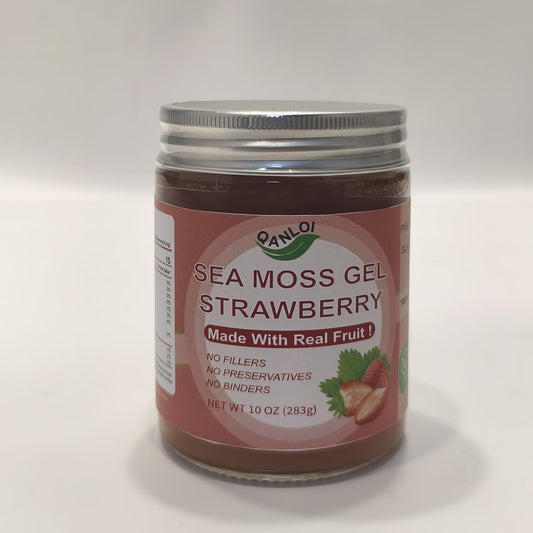 Organic Strawberry Sea Moss Gel - 10oz, 92 Vitamins & Minerals Supplement