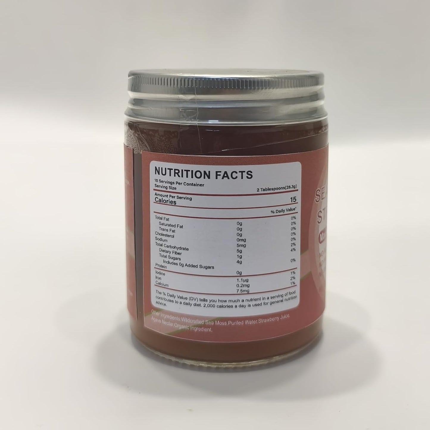 Organic Strawberry Sea Moss Gel - 10oz, 92 Vitamins & Minerals Supplement