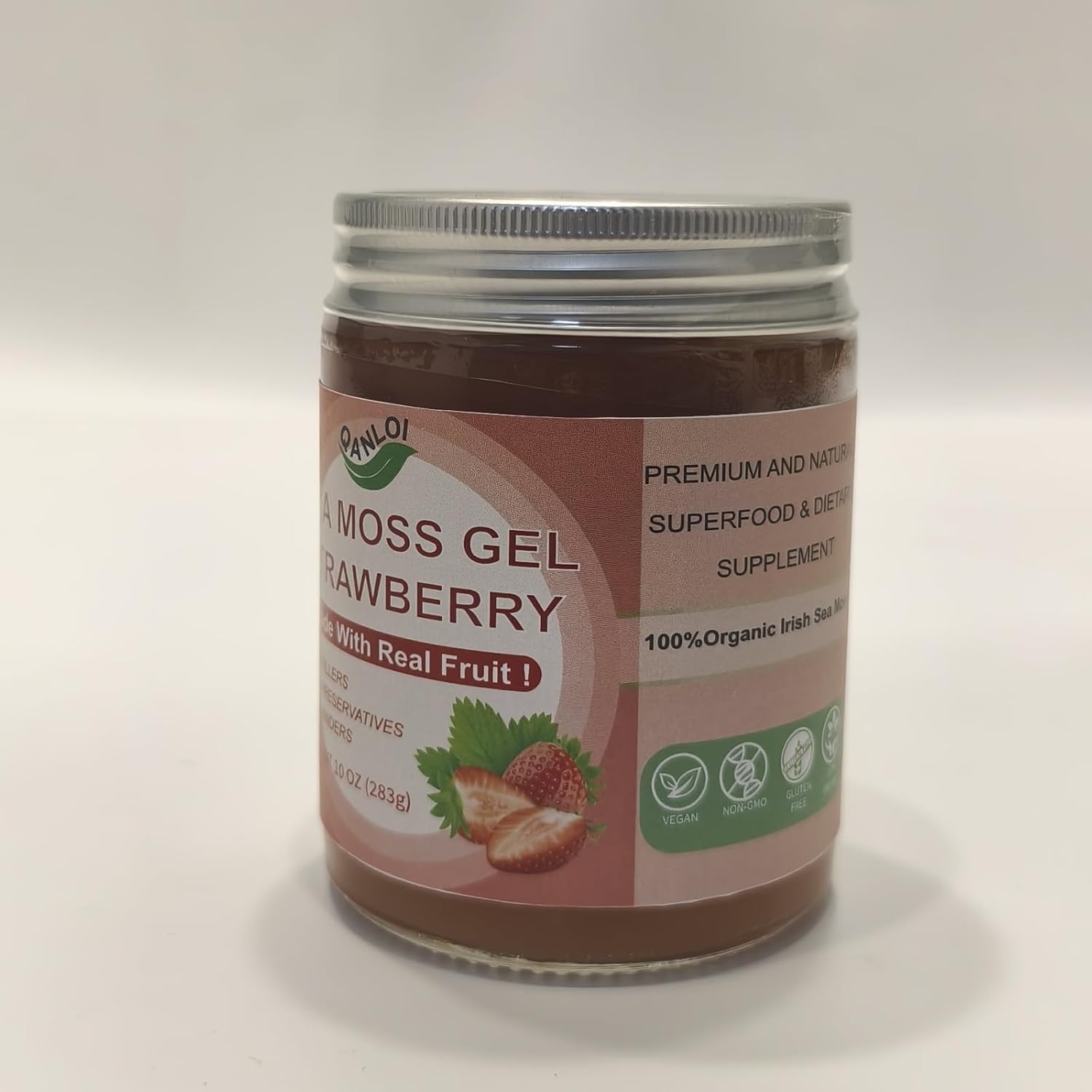 Organic Strawberry Sea Moss Gel - 10oz, 92 Vitamins & Minerals Supplement