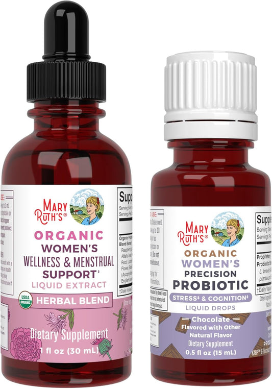 Organic Stress & Cognition Probiotic Chocolate Drops for Women - USDA Organic & Gluten Free - Vitamins for Relaxation & Wellness