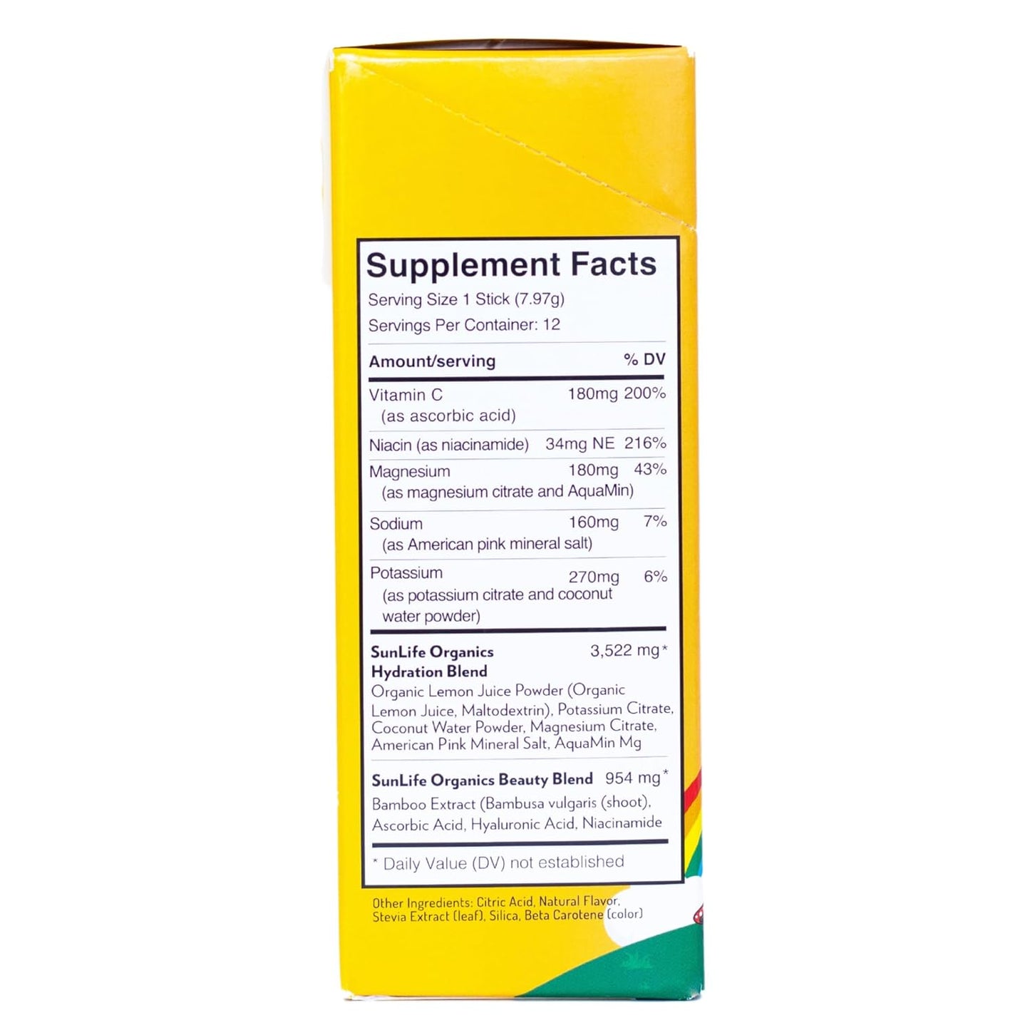 Organic Sugar-Free Electrolyte Powder Packets - 12 Sticks Hydration Pack - Citrus Rush Flavor - Non-GMO Electrolyte Drink Mix for Rapid Hydration