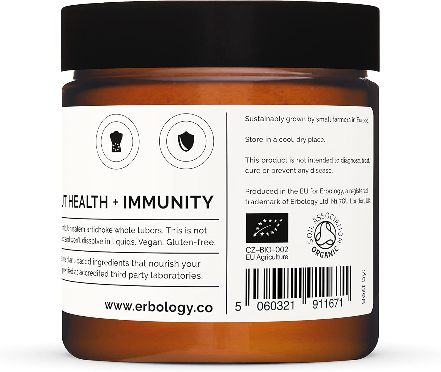 Organic Sunchoke Powder - 2.1 oz - 30 Servings - High Prebiotic Inulin Fiber - Gut Health Support - Diverse Microbiome - Vegan, Gluten-Free, GMO-Free