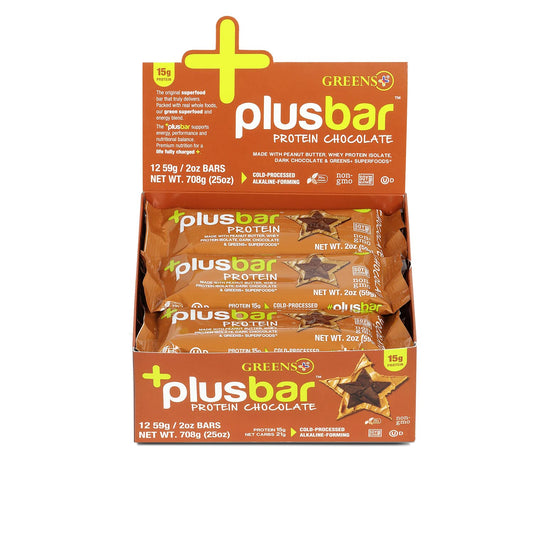 Organic Super Greens Dark Chocolate Protein Bars with Whey Isolate - Gluten Free & Vegan Meal Replacement Snacks (12 Bars)