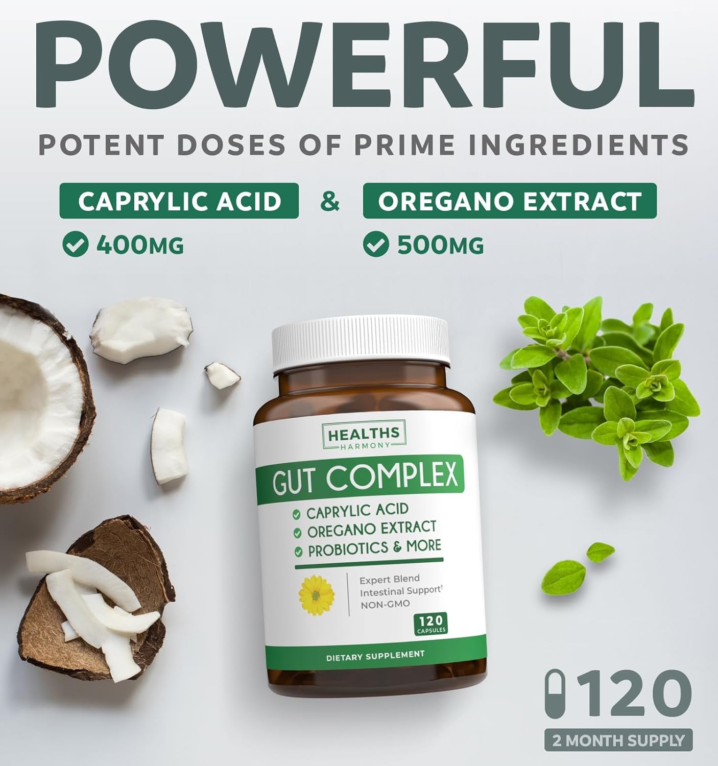 Organic Super Greens Powder & Gut Complex Bundle - Complete Superfood & Candida Support Probiotics (2-Month Supply)