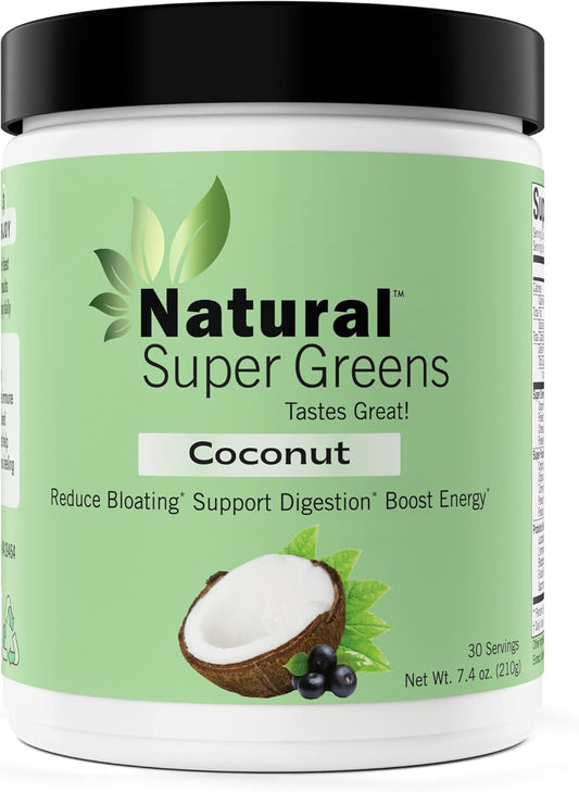Organic Super Greens Powder with Probiotics & Enzymes - Spirulina & Chlorella Juice Mix