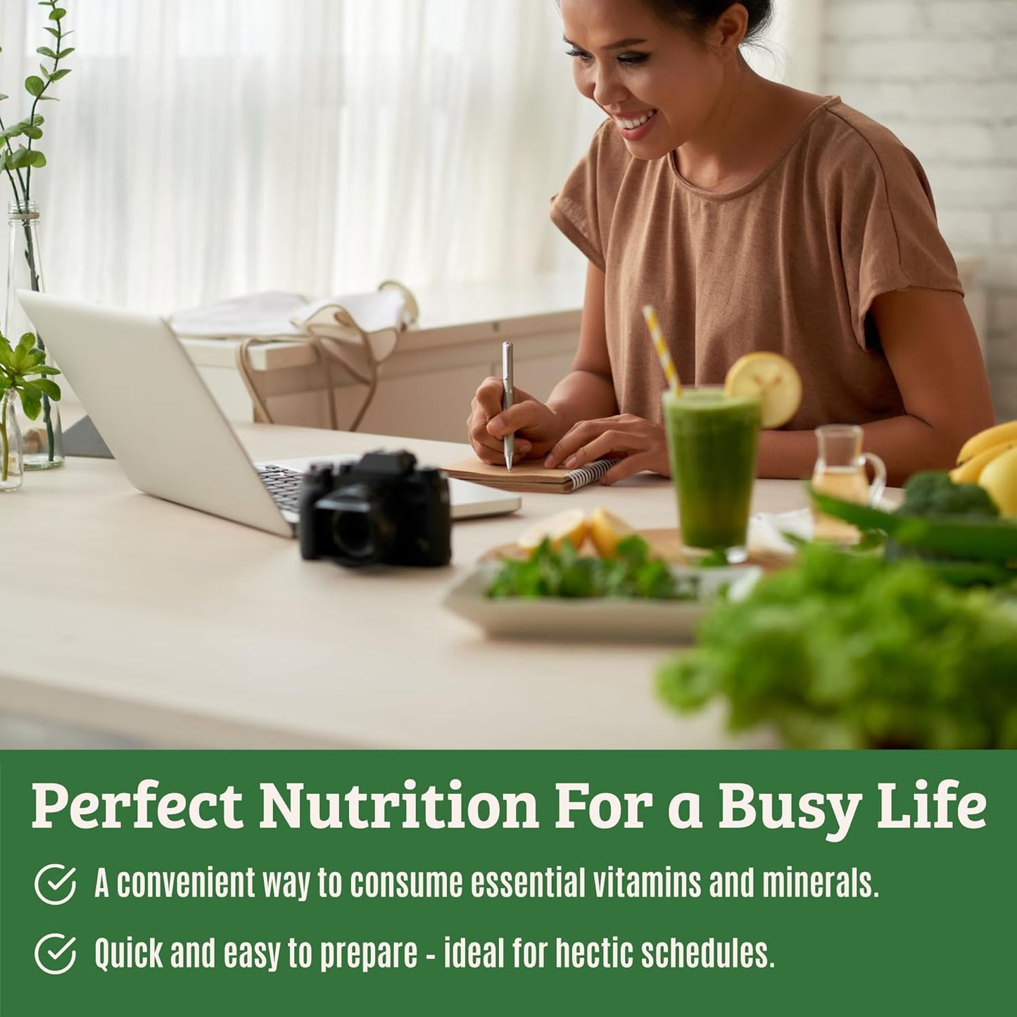 Organic Super Greens Powder with Probiotics & Enzymes for Detox and Digestion. Chlorella, Spirulina, Wheat Grass, Ashwagandha. 32 Superfoods.