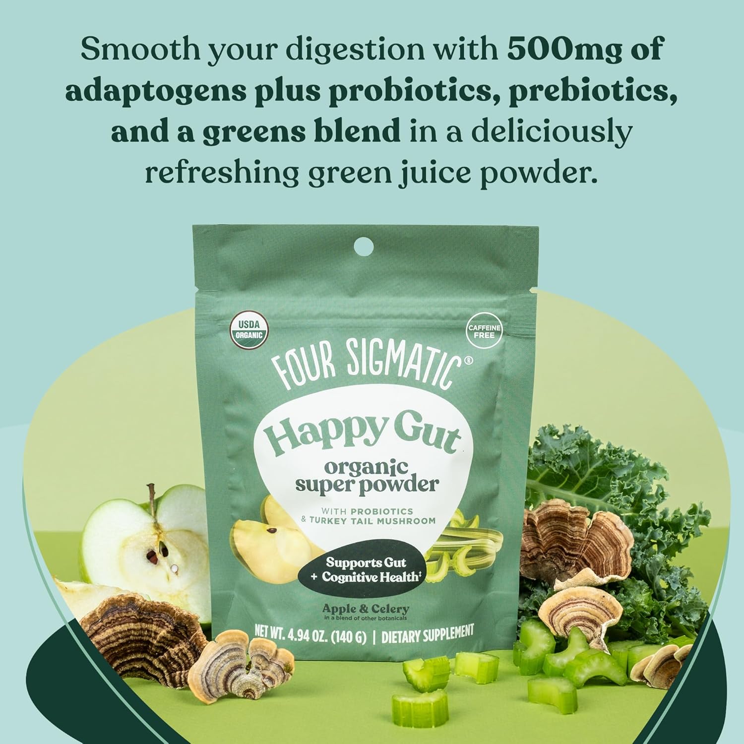 Organic Super Greens Powder with Probiotics & Prebiotics - 4.94 oz.