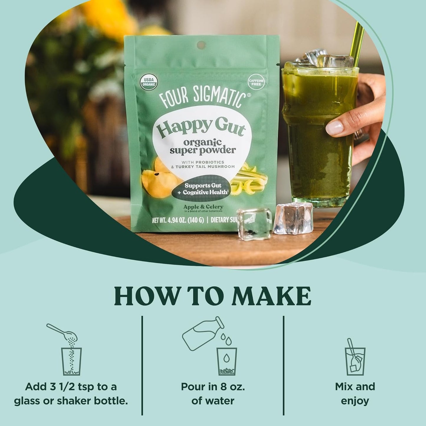 Organic Super Greens Powder with Probiotics & Prebiotics - 4.94 oz.
