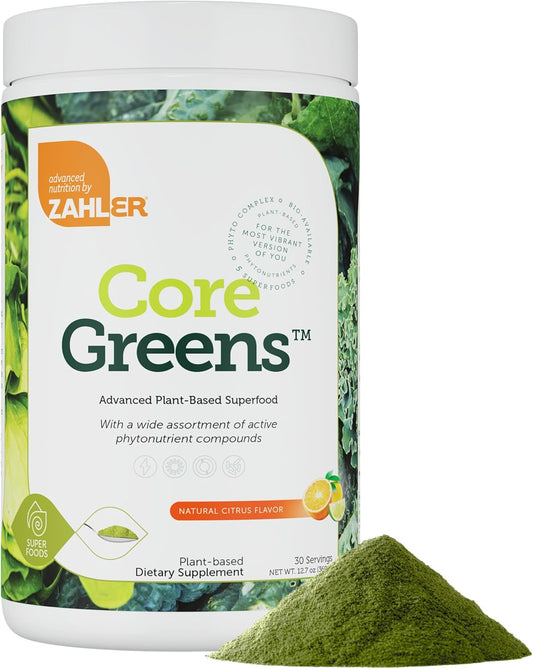 Organic Super Greens Powder with Spirulina & Chlorella - Phytonutrient Rich Citrus Flavor - Non GMO & Kosher - Green Juice & Smoothie Powder