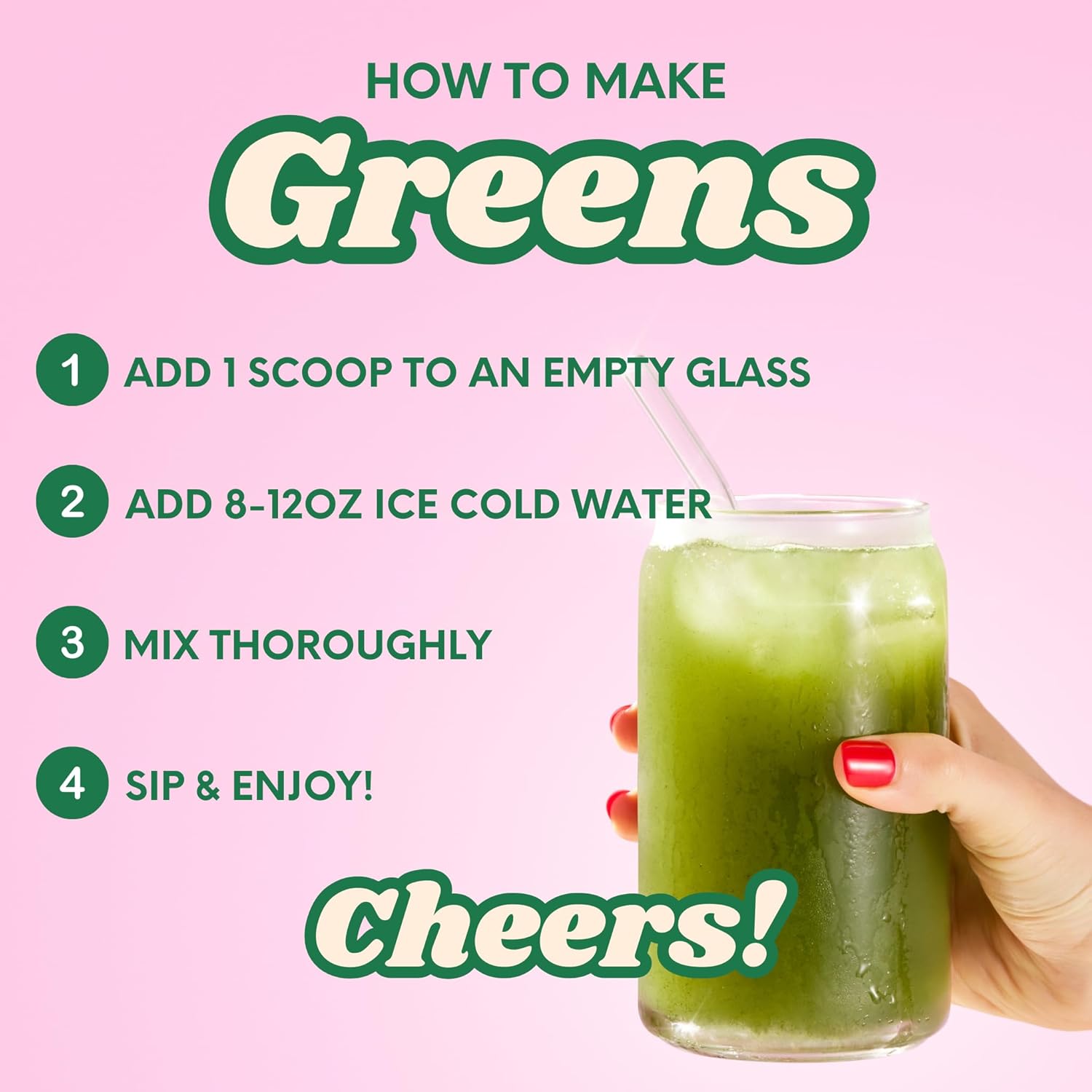 Organic Super Greens Powder with Spirulina & Chlorella for Digestion & Energy - Miami Vice Flavor, Gluten Free & Vegan - Women's Daily Support, 30 Servings