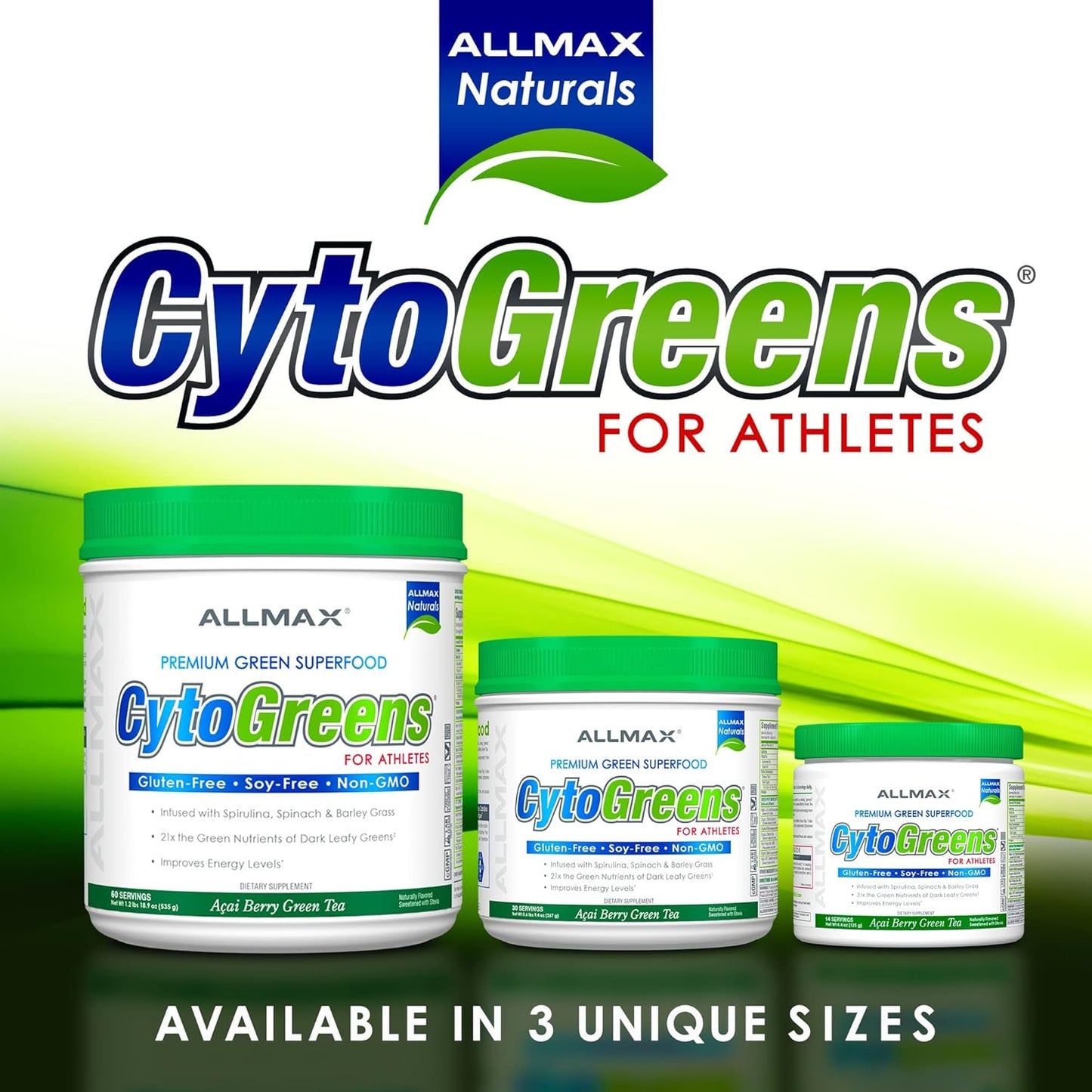 Organic Super Greens Powder with Spirulina, Spinach & Barley Grass - 125g Vegan Supplement for Immune Health and Digestion by ALLMAX Nutrition