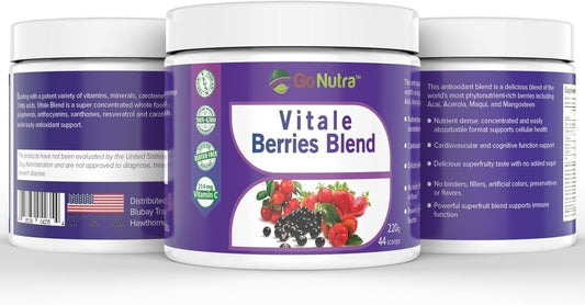 Organic Superfood Antioxidant Berries Blend Smoothie Powder with Acai, Maqui, and Goji Berries - Nutrient-Rich 8oz Mix
