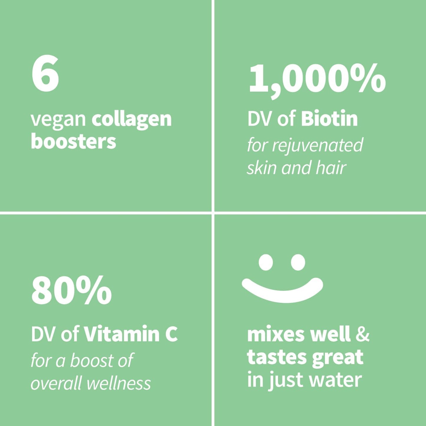 Organic Superfood Beauty Powder Drink Mix with Adaptogens for Hair, Skin & Nails Support - Vegan Collagen Boost, Biotin, Silica, Vitamin C - Super Berry Flavor - 25 Servings