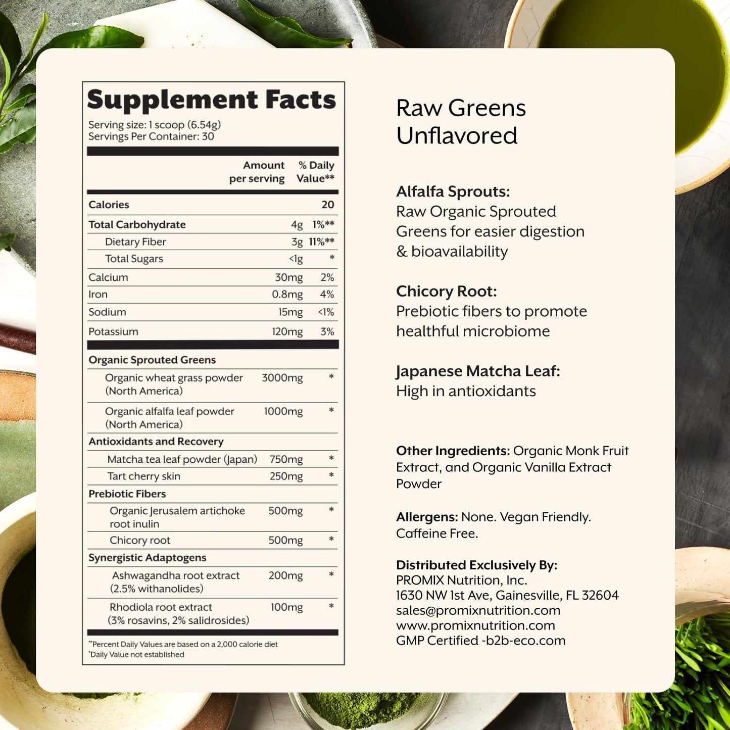 Organic Superfood Blend with Sprouted Alfalfa, Wheatgrass, Ashwagandha, & Rhodiola - 30 Servings by ProMix Nutrition - BoostGo Australia