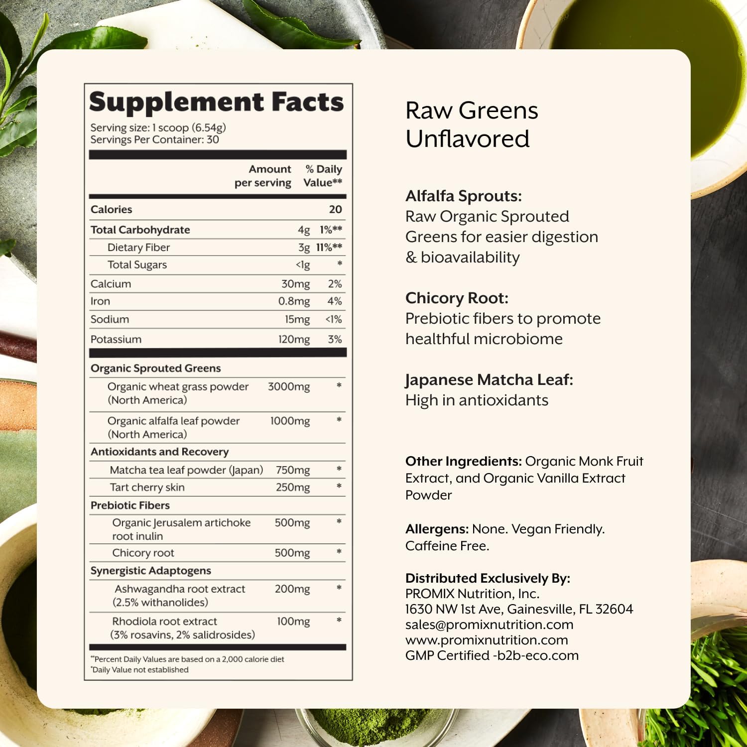 Organic Superfood Blend with Sprouted Alfalfa, Wheatgrass, Ashwagandha, & Rhodiola - 30 Servings by ProMix Nutrition - BoostGo Australia