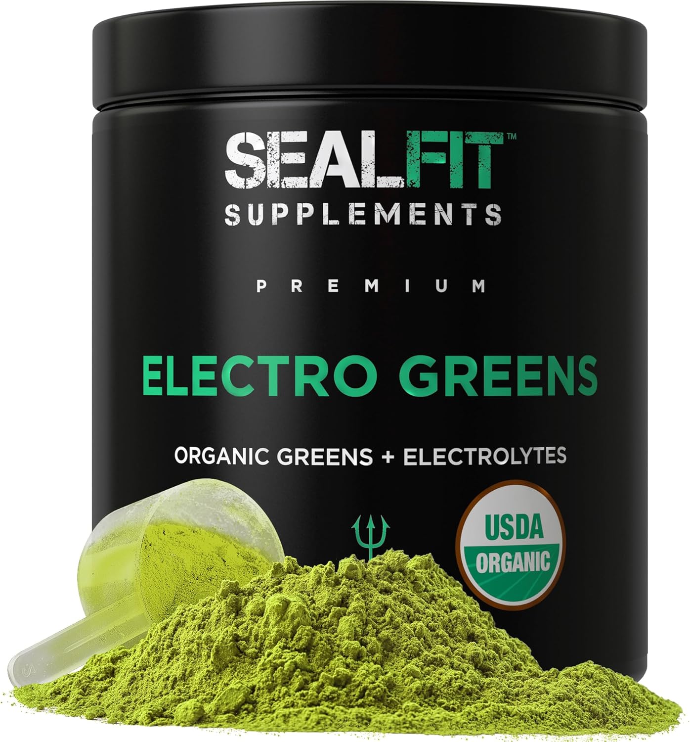 Organic Superfood + Electrolyte Powder by SEALFIT - Energizing Greens Blend with 25+ Superfoods for Hydration. Inspired by Navy Seal Mark Divine.
