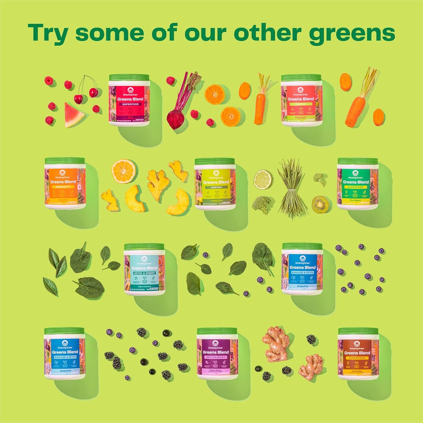 Organic Superfood Greens Powder with Immune Support for Digestive Health - 30 Servings