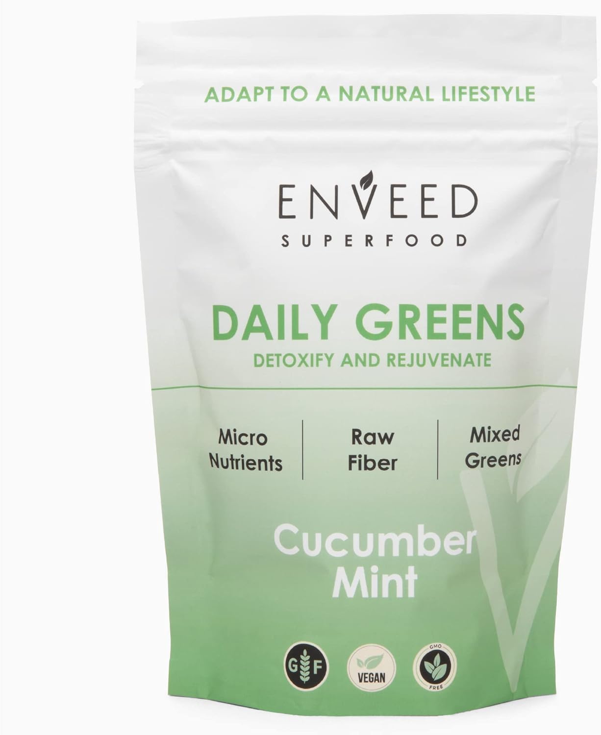 Organic Superfood Wild Greens Powder with Spirulina, Chlorella, Ashwagandha, Maca Root & Reishi Mushroom - Adaptogen Boost - 20 Servings