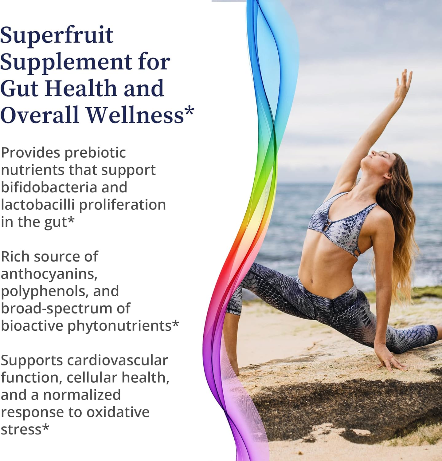 Organic Superfruit Dietary Supplement for Gut Health, Immune Support, and Wellness - BioPure Deep Purple - 100g