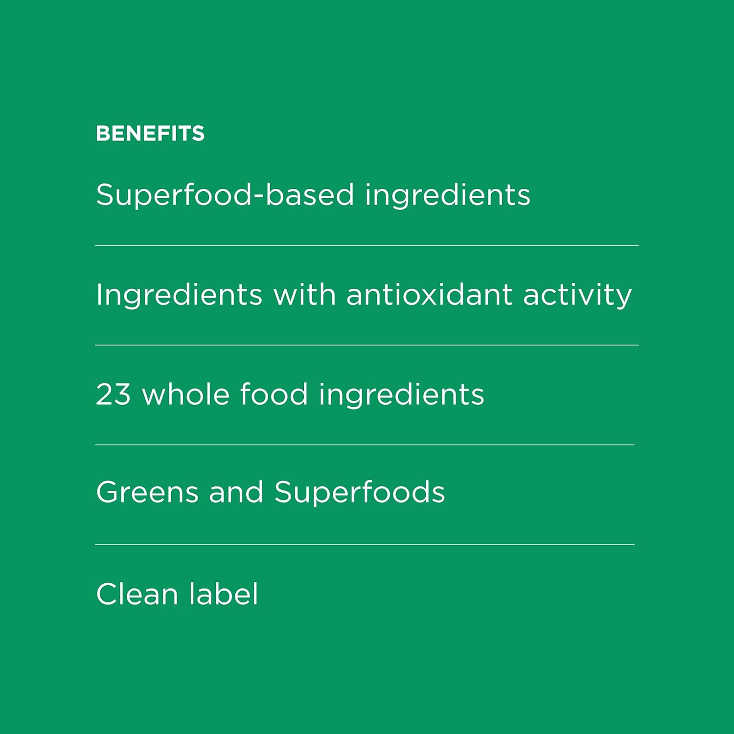 Organic SuperGreens Powder Mix with 23 Whole Food Ingredients - Vegan, Plant-Based, Gluten-Free - Clean Label, 30 Servings