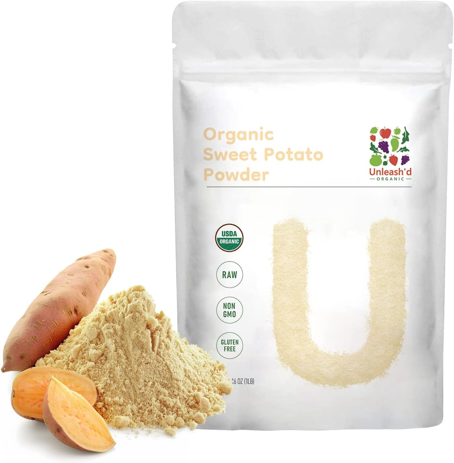 Organic Sweet Potato Powder 16 oz - Rich in Antioxidants, Multivitamins - Boosts Immune System, Supports Digestive Health