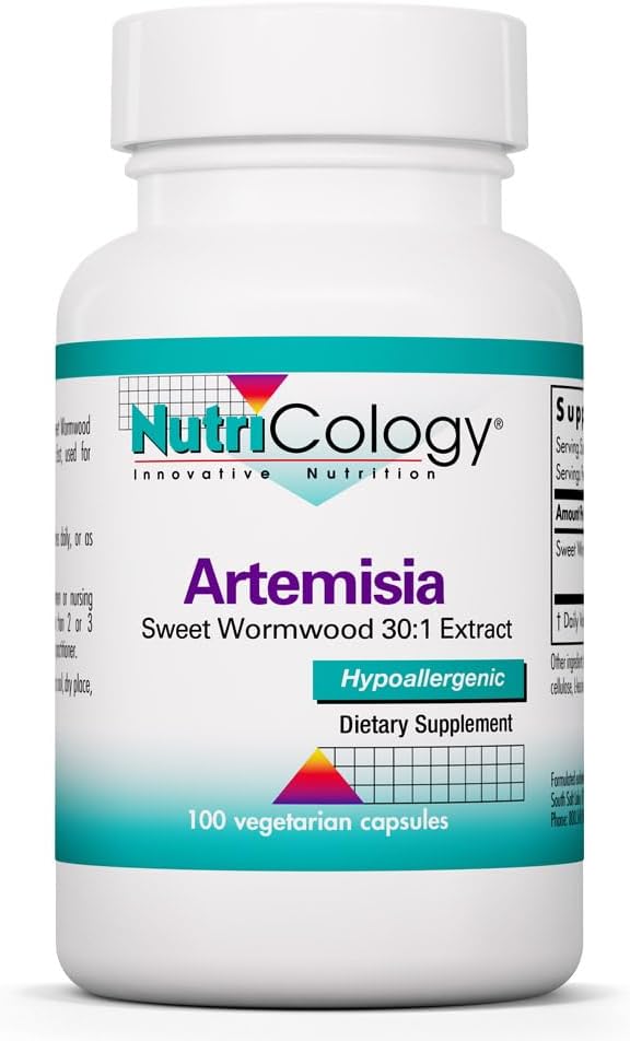Organic Sweet Wormwood Herb Extract 500mg Supplement - 100 Vegetarian Capsules by Nutricology Artemisia