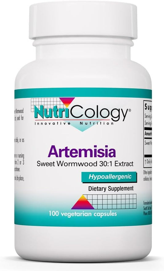 Organic Sweet Wormwood Herb Extract 500mg Supplement - 100 Vegetarian Capsules by Nutricology Artemisia