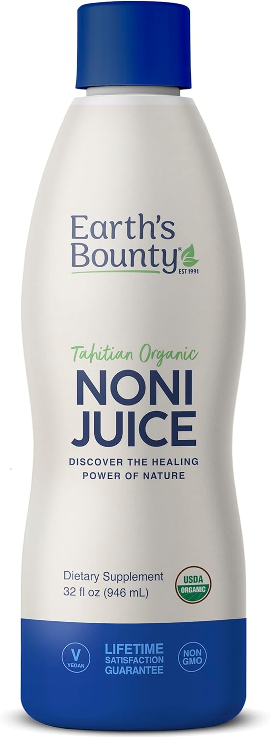 Organic Tahitian Noni Juice - 32 fl.oz - Pure Immune & Joint Support - Organic & Kosher - No Additives - Earth's Bounty