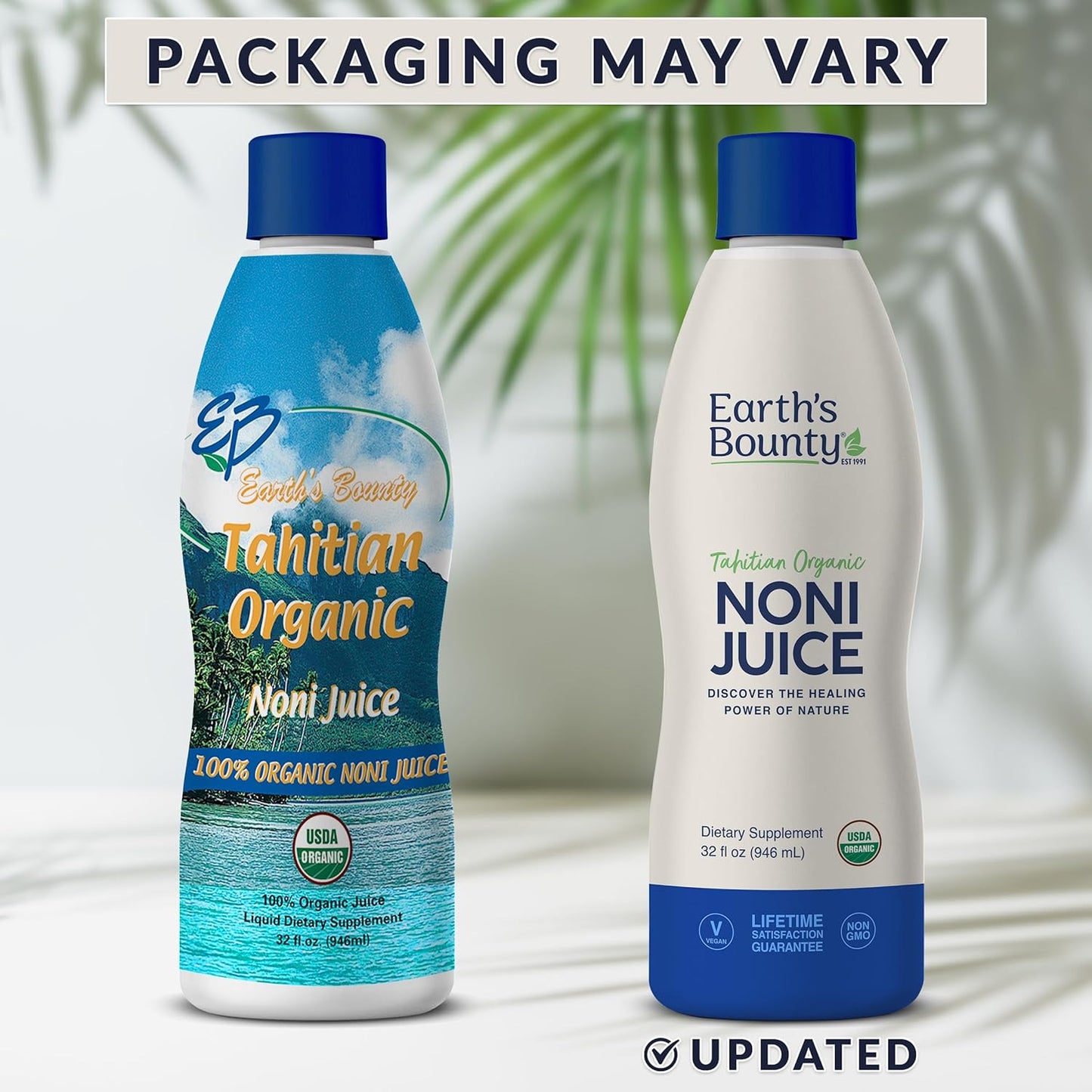 Organic Tahitian Noni Juice - 32 fl.oz - Pure Immune & Joint Support - Organic & Kosher - No Additives - Earth's Bounty