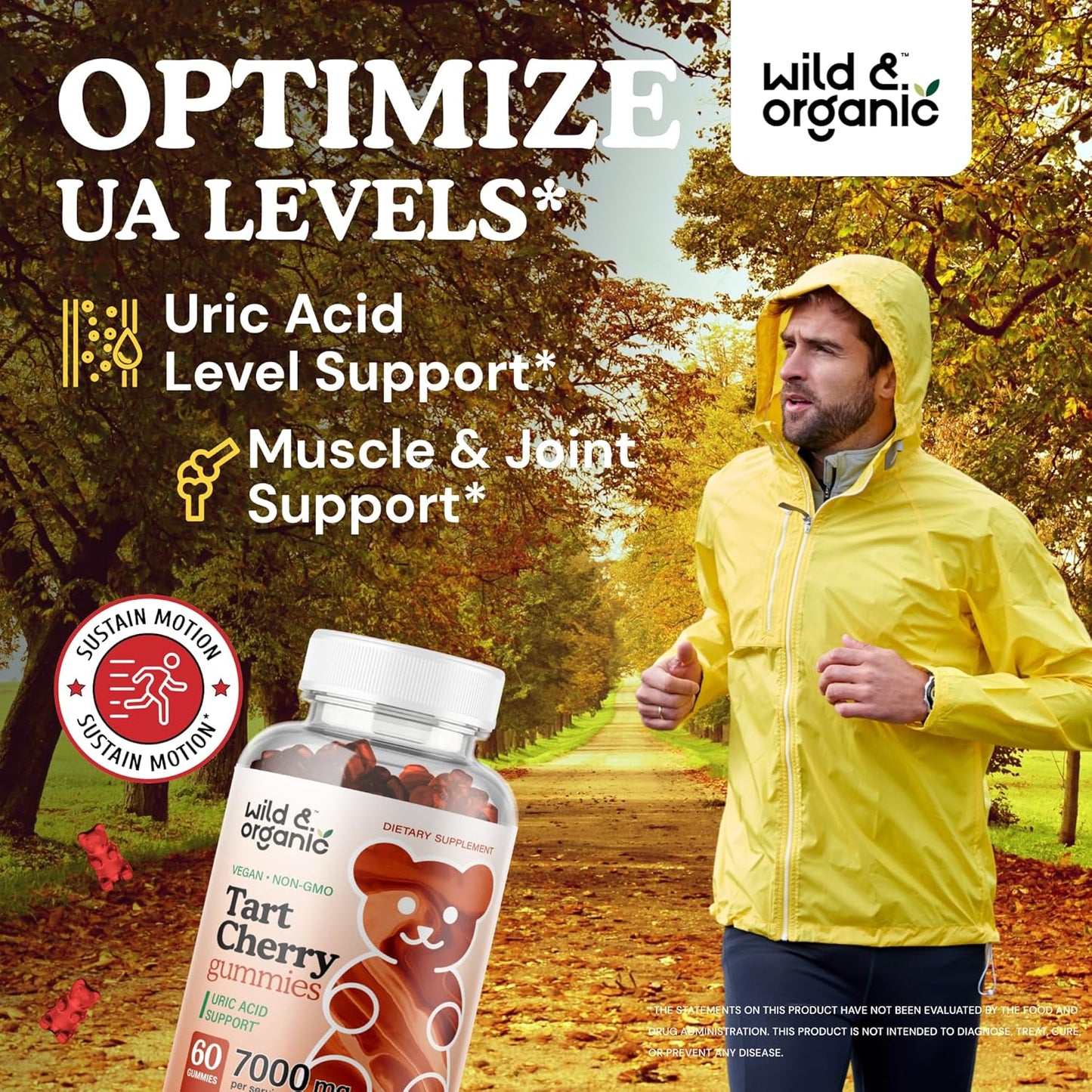 Organic Tart Cherry Gummies for Uric Acid Cleanse - 4 fl oz Bottle