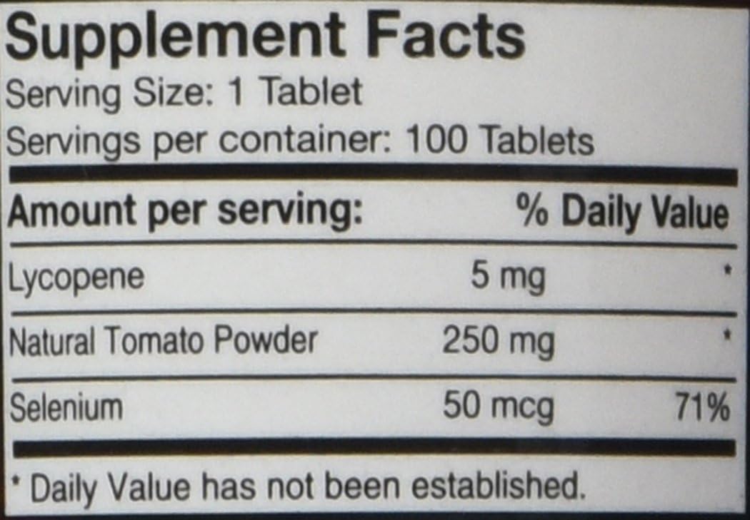 Organic Tomato Extract Tablets - 100 Count Bottle