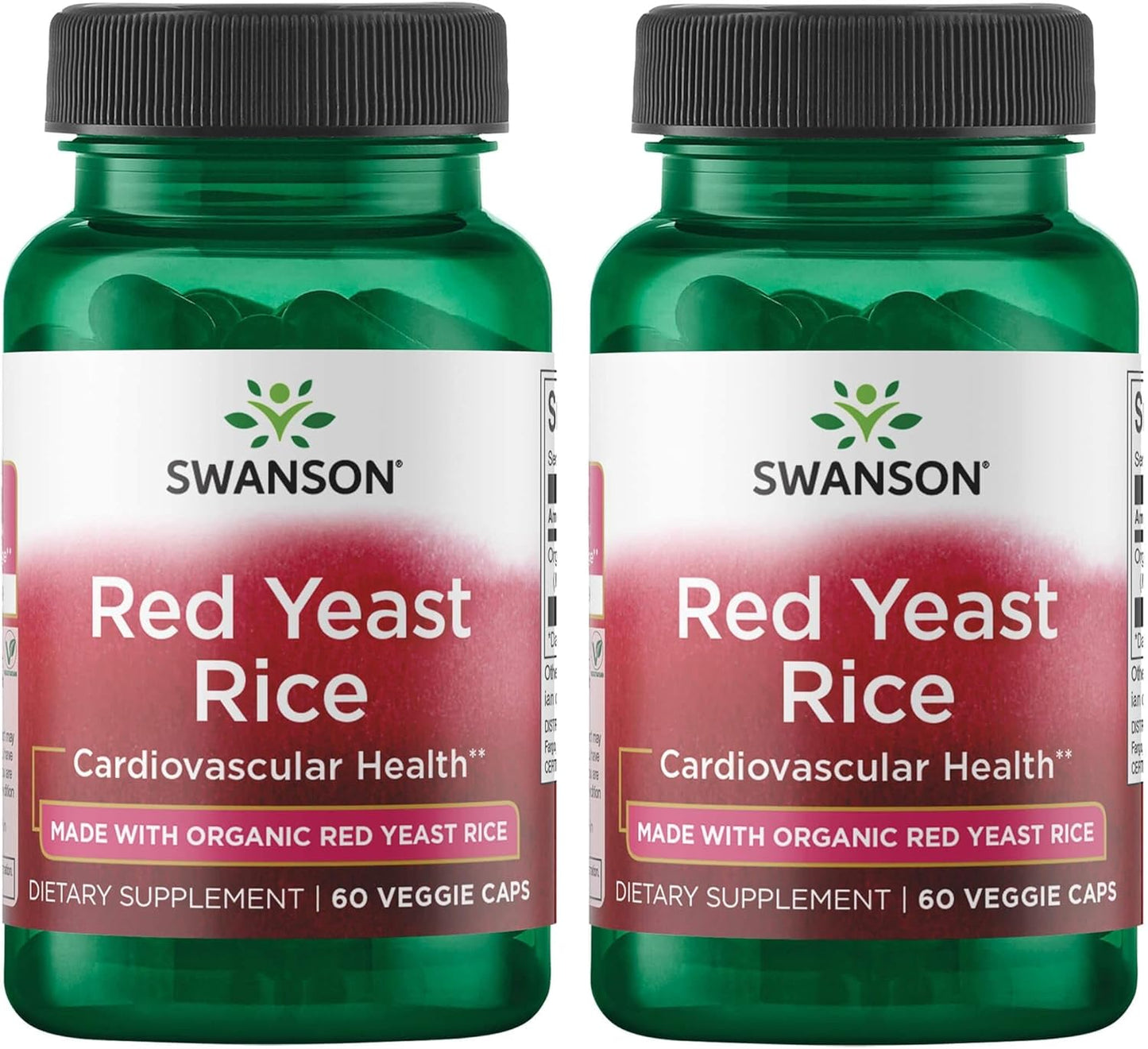 Organic Traditional Red Yeast Rice Capsules 600mg - 120 Veg Capsules (2 Pack) by Swanson