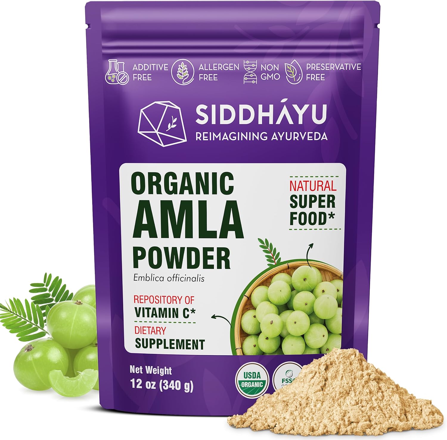 Organic Triphala and Amla Powder Bundle - 12 oz Each for Herbal Supplement Benefits