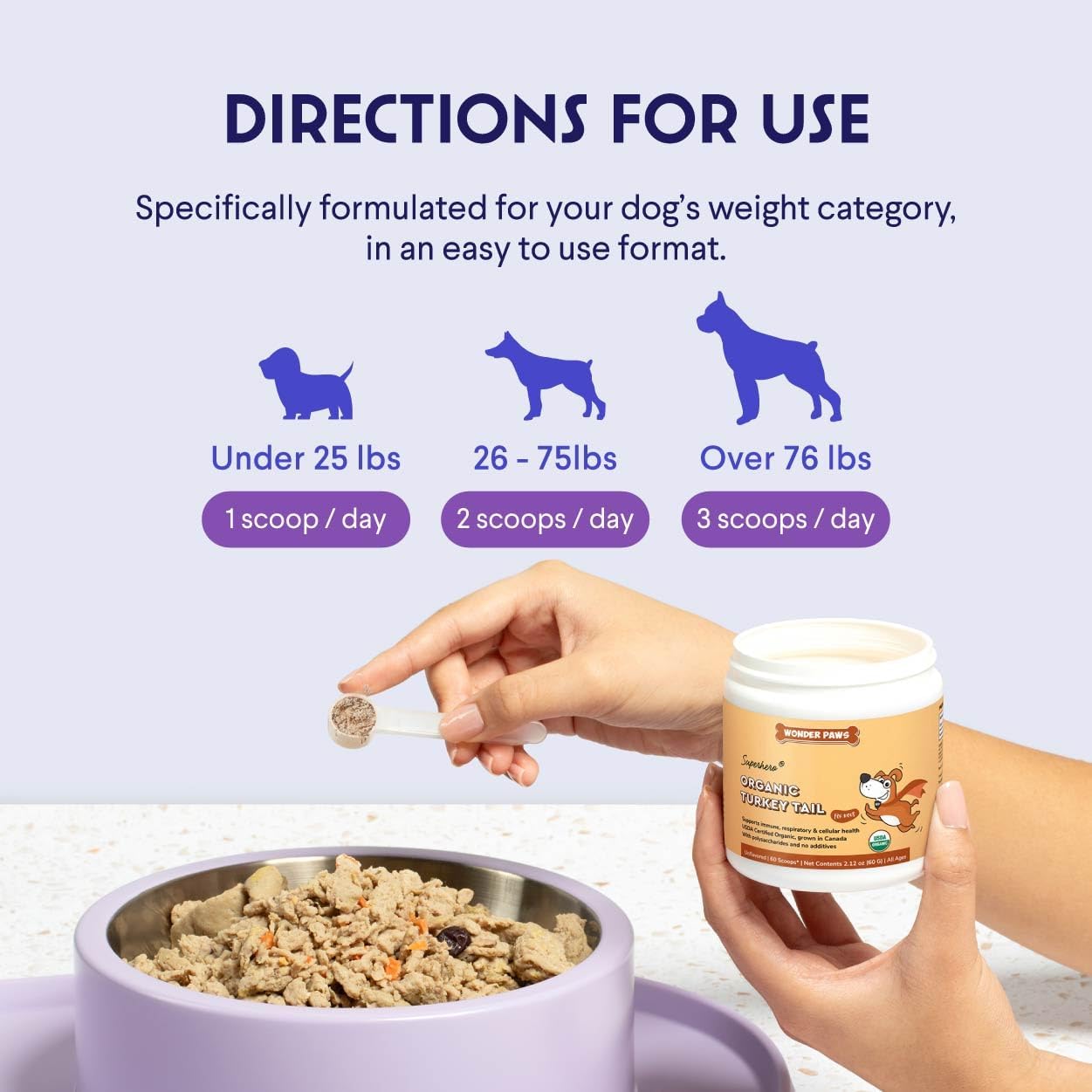 Organic Turkey Tail Mushroom Powder for Dogs - Immune Boosting Mushroom Supplement with Beta Glucans & Polysaccharides - 2.12 oz