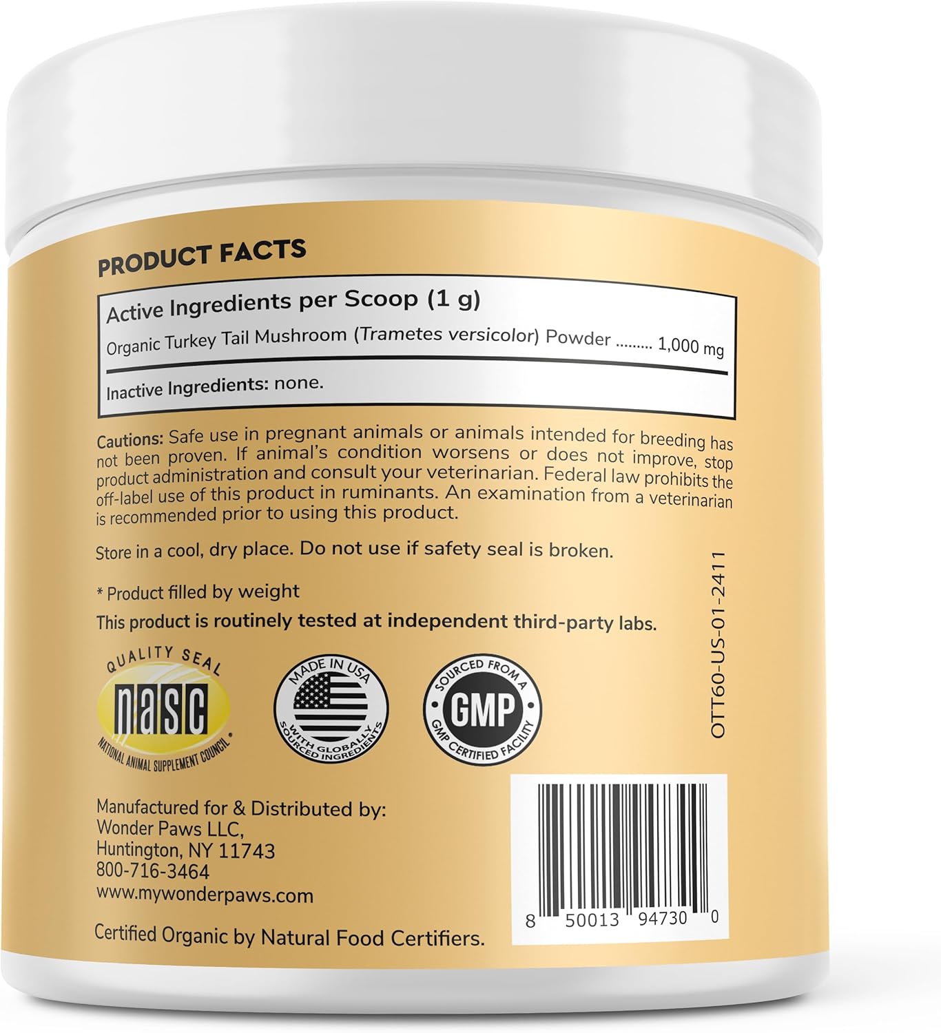 Organic Turkey Tail Mushroom Powder for Dogs - Immune Boosting Mushroom Supplement with Beta Glucans & Polysaccharides - 2.12 oz