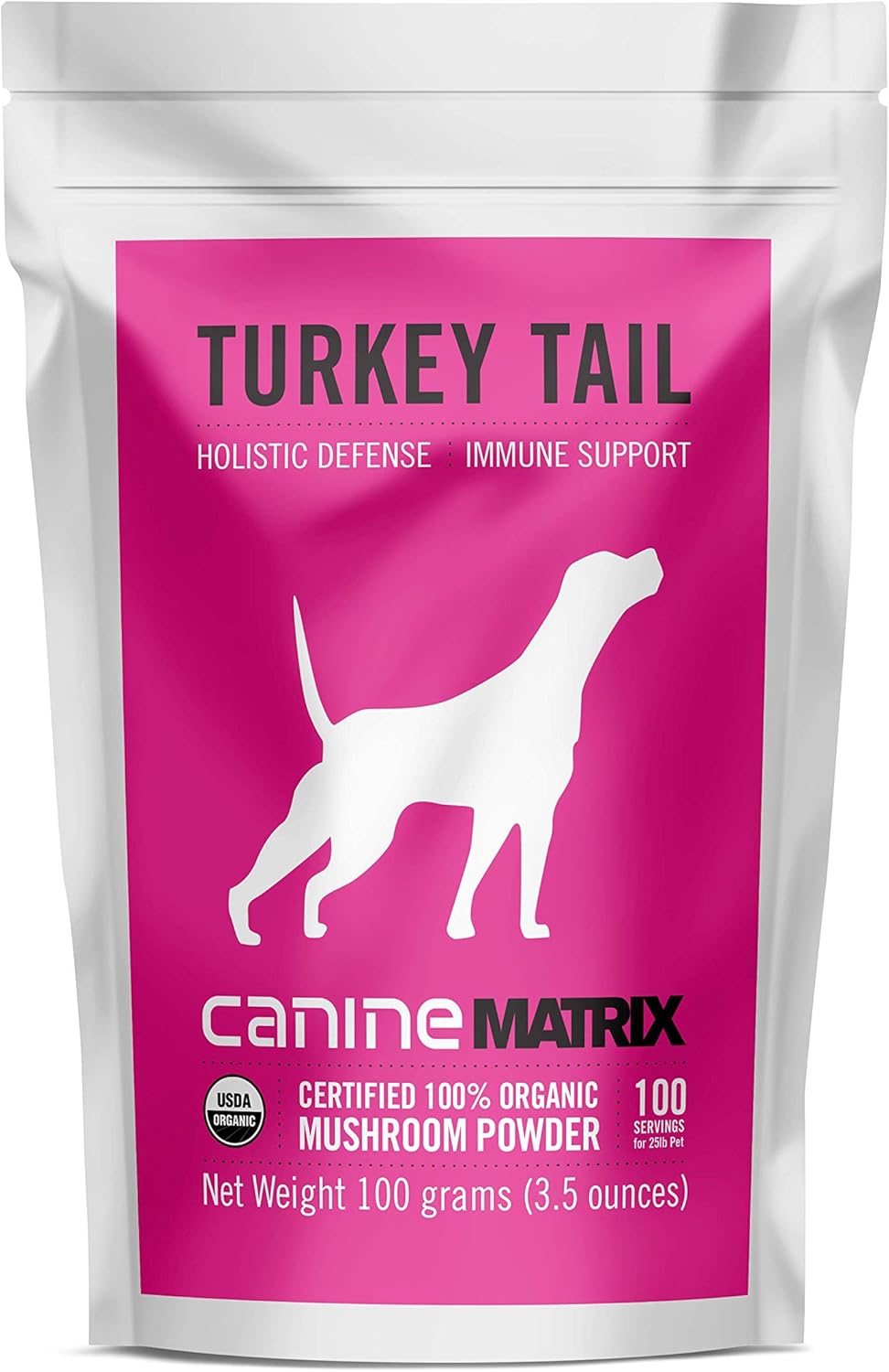Organic Turkey Tail Mushroom Powder for Pets - Immunity Support & Holistic Defense - 100g, 3.5oz - Made in USA