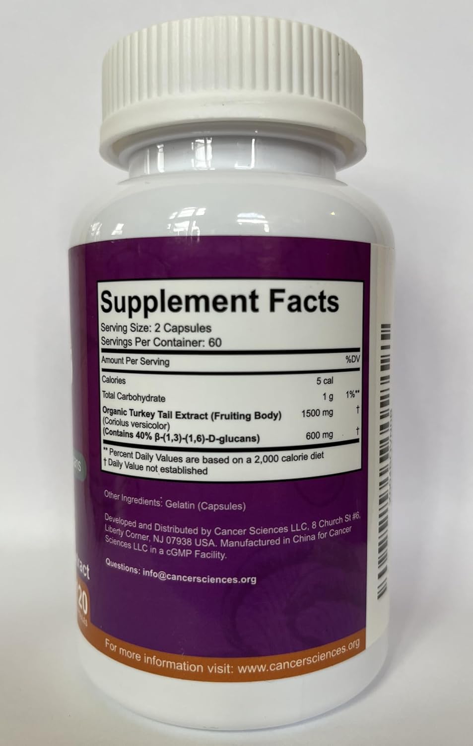 Organic Turkey Tail Mushroom Supplement 1500mg - High Potency Beta-Glucans for Gut Health & Immune Support - 120 Capsules