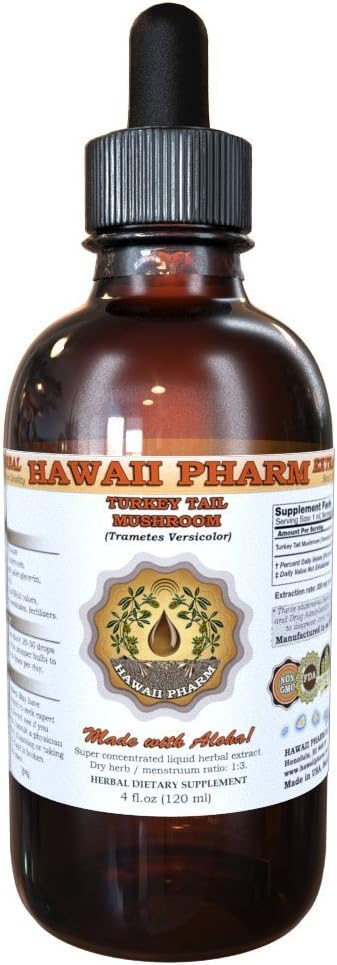 Organic Turkey Tail Mushroom Tincture Extract - 2 oz Bottle by Hawaii Pharm