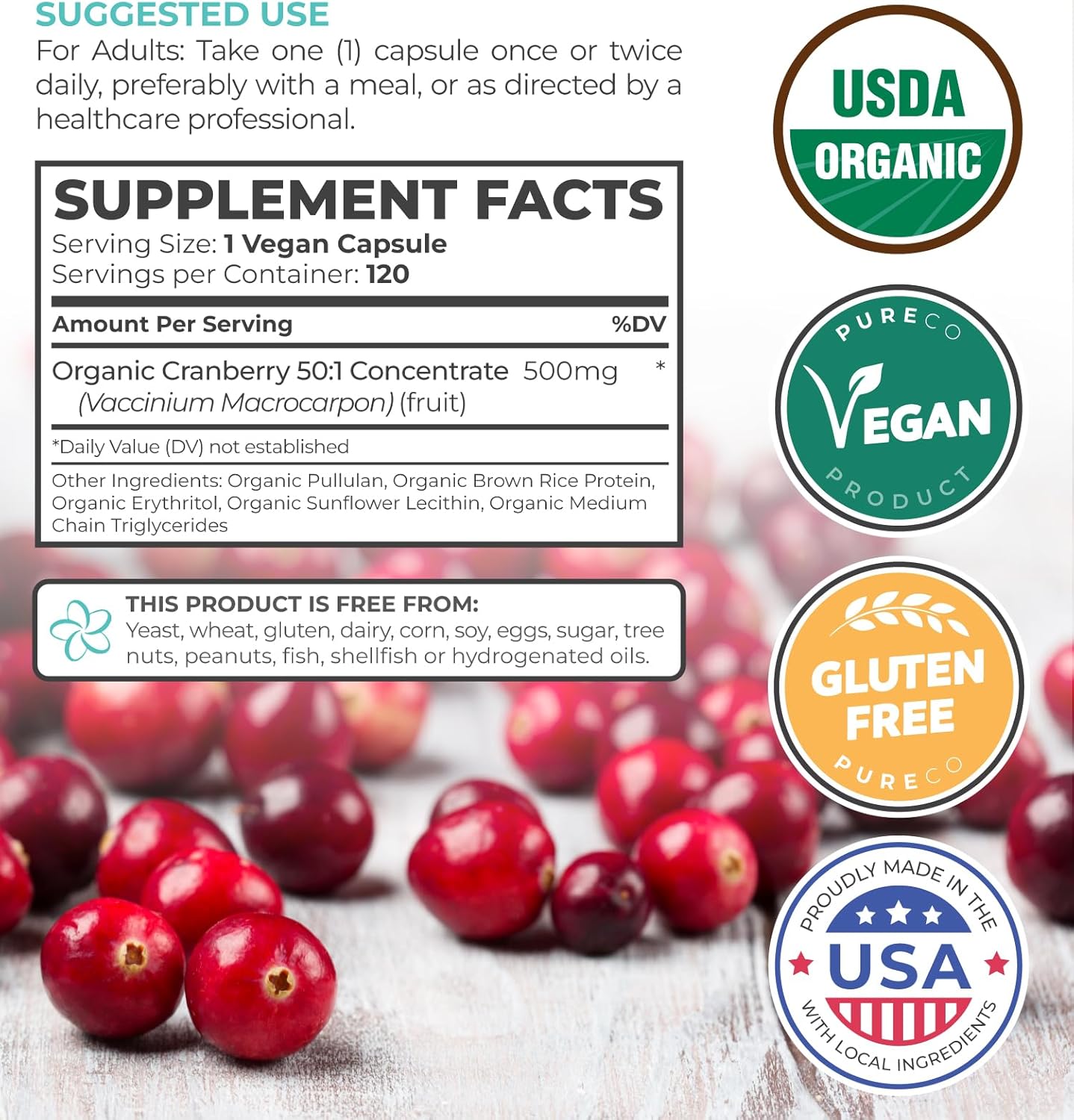 Organic Turmeric & Cranberry Bundle - 4-Month Supply with Black Pepper & Ginger - 120 Capsules of Each