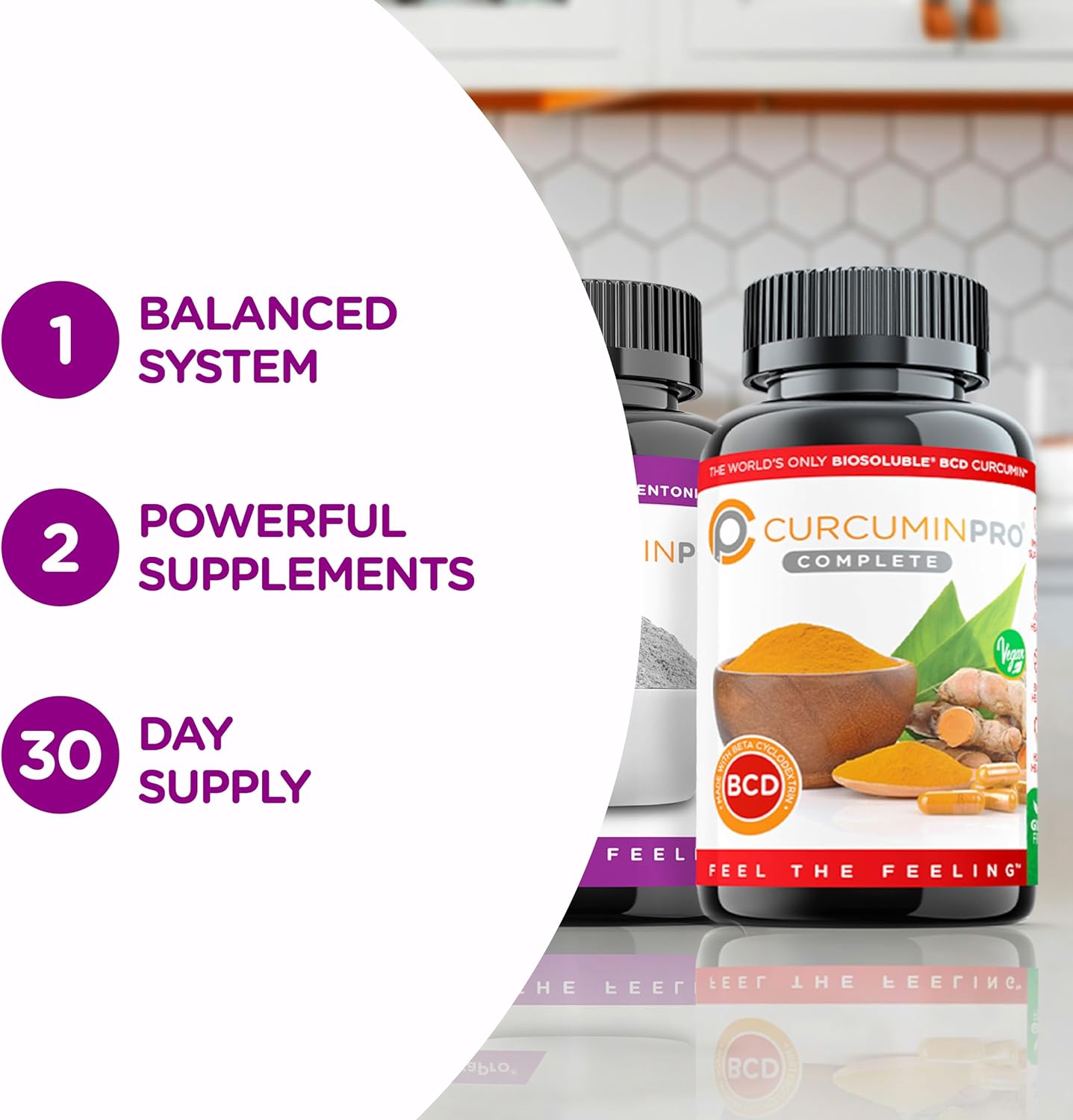 Organic Turmeric Curcumin Bundle for Gut Health & Immune Support | BioSoluble Capsules | 1 Month Supply