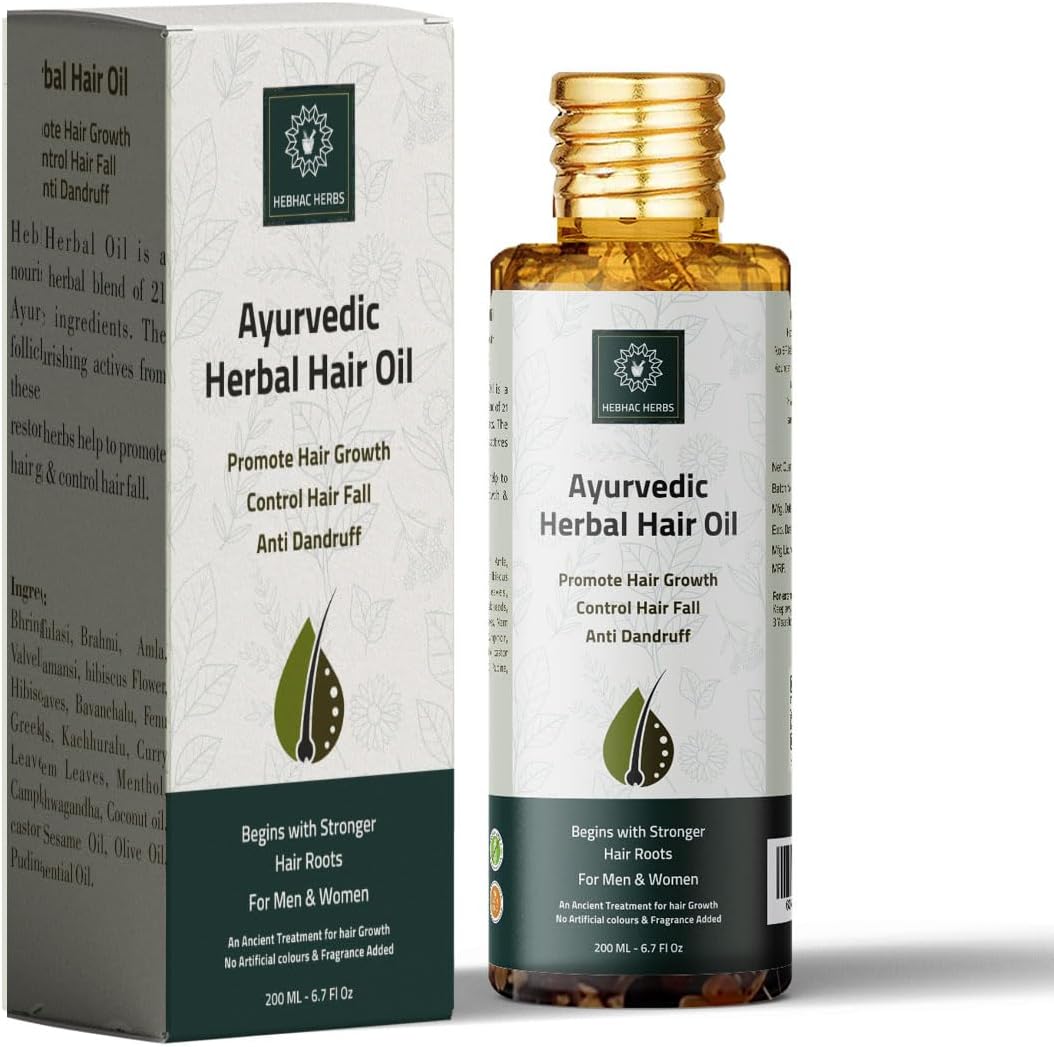 Organic Turmeric Curcumin Capsules & Ayurvedic Herbal Hair Oil by Hebhac Herbs
