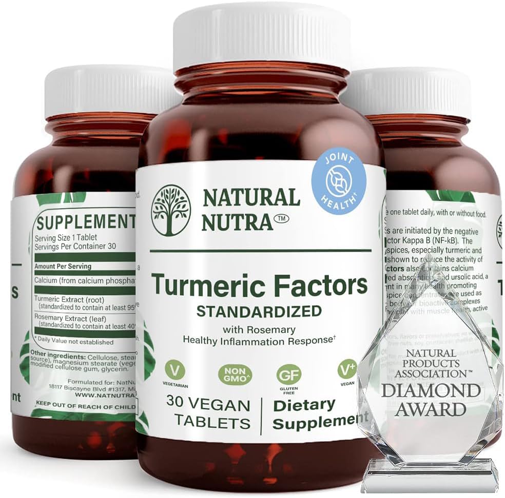 Organic Turmeric Curcumin Supplement with 95% Curcuminoids and Rosemary for Brain Health - Memory, Concentration, Digestion - 350mg, 30 Vegan Tablets