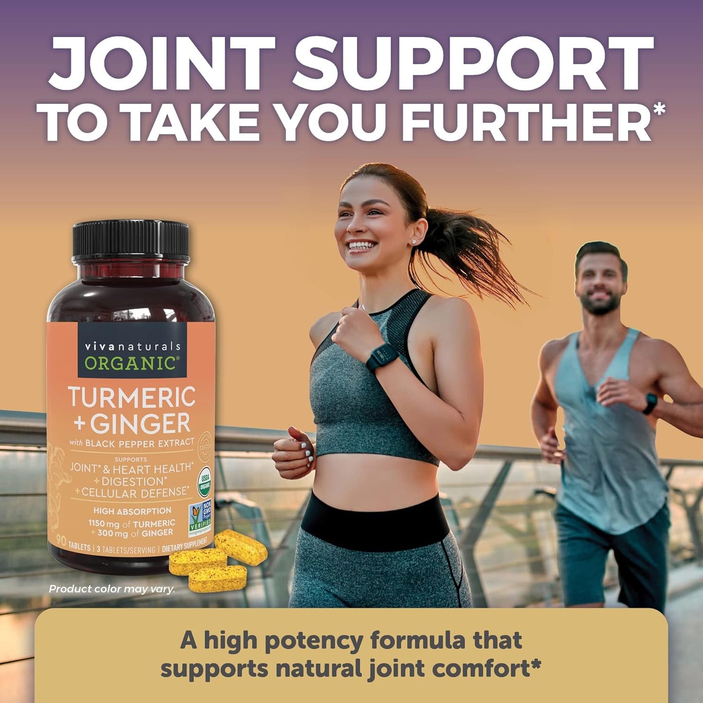 Organic Turmeric Curcumin with Black Pepper, Ginger, Elderberry & Essential Vitamins for Joint, Immune, Heart & Digestive Support