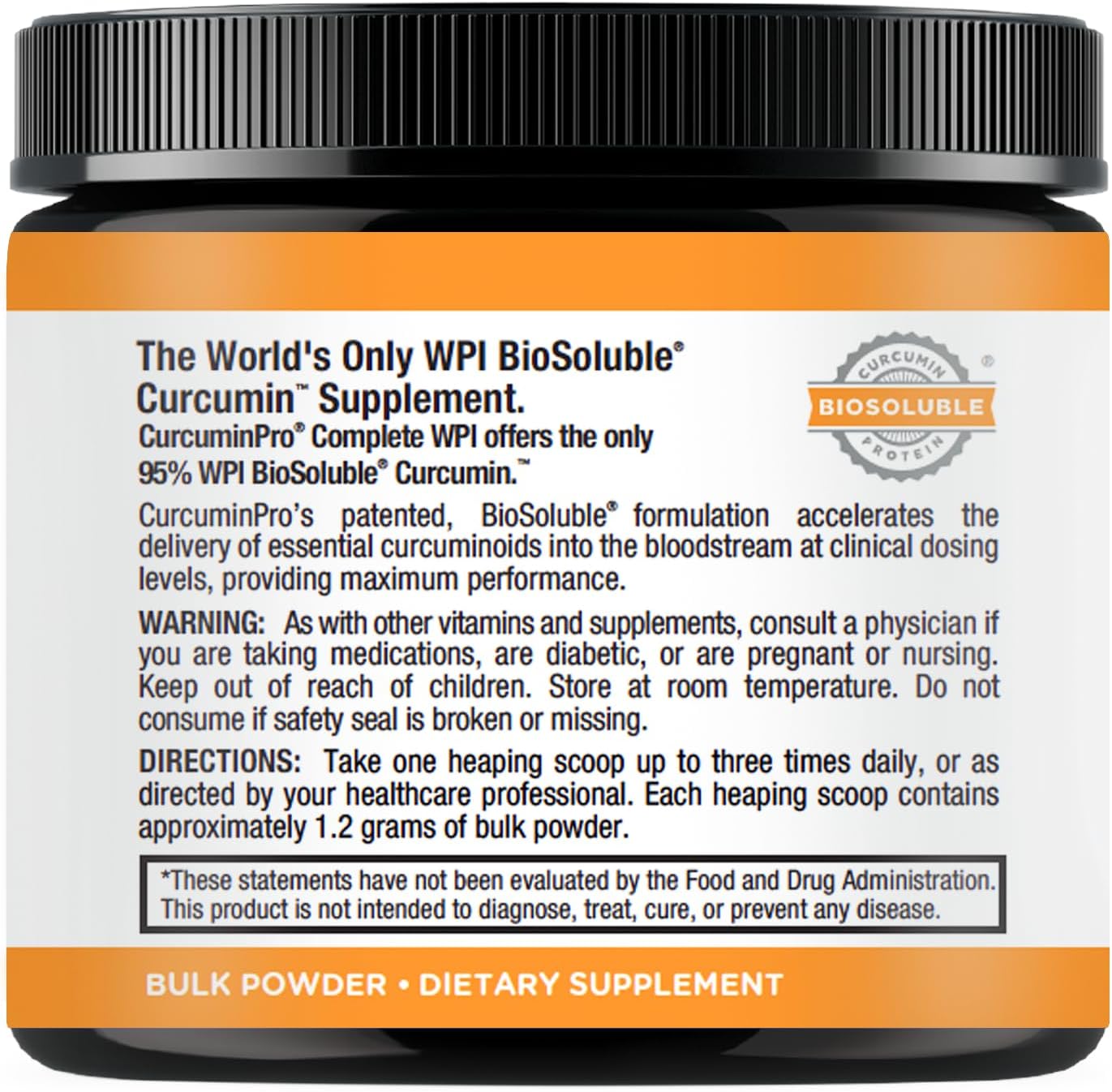 Organic Turmeric Derived CurcuminPro Complete Bulk Powder - 90g BioSoluble Joint & Muscle Support