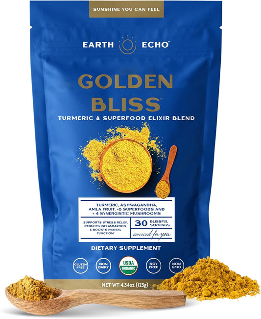Organic Turmeric Elixir Blend with Ashwagandha Root, MCT Oil, and Mushroom Blend for Restful Sleep and Immune Support - 30 Servings - BoostGo Australia