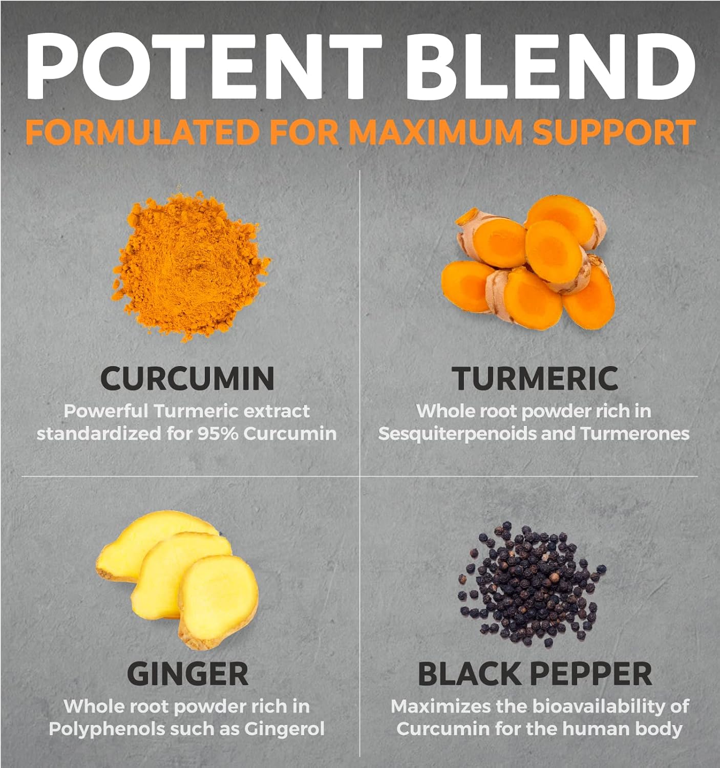 Organic Turmeric & Lions Mane Bundle - Turmeric Curcumin with Black Pepper & Ginger (120 Caps) + Lions Mane Mushroom 10:1 Extract (60 Caps)