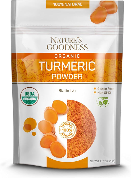 Organic Turmeric Powder 8 oz - Natural Anti-Inflammatory Superfood for Joint Health, Immune Support, Digestion, and Antioxidant Benefits