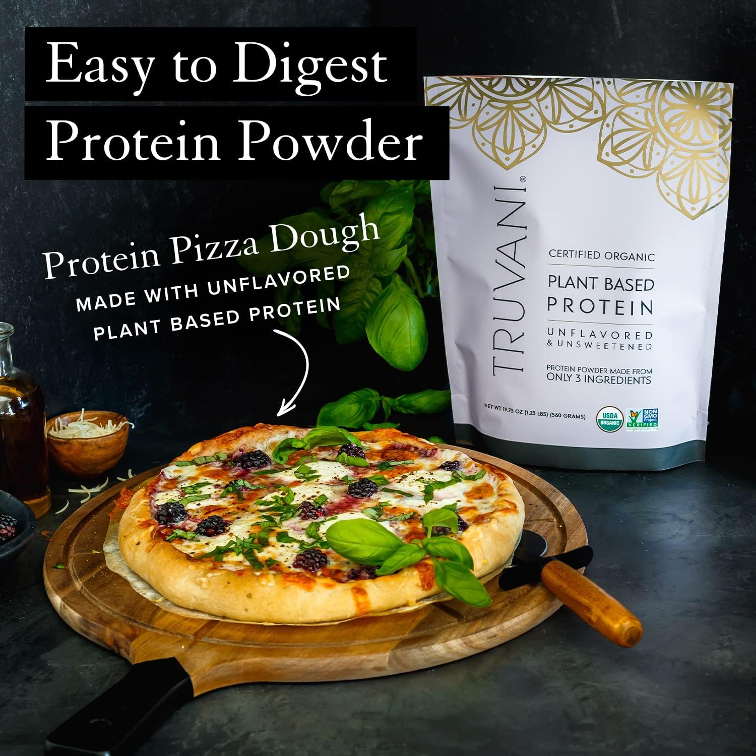 Organic Unflavored Vegan Pea Protein Powder - 20g Plant Based Protein | Keto | Gluten & Dairy Free | No Sugar - 20 Servings - BoostGo Australia